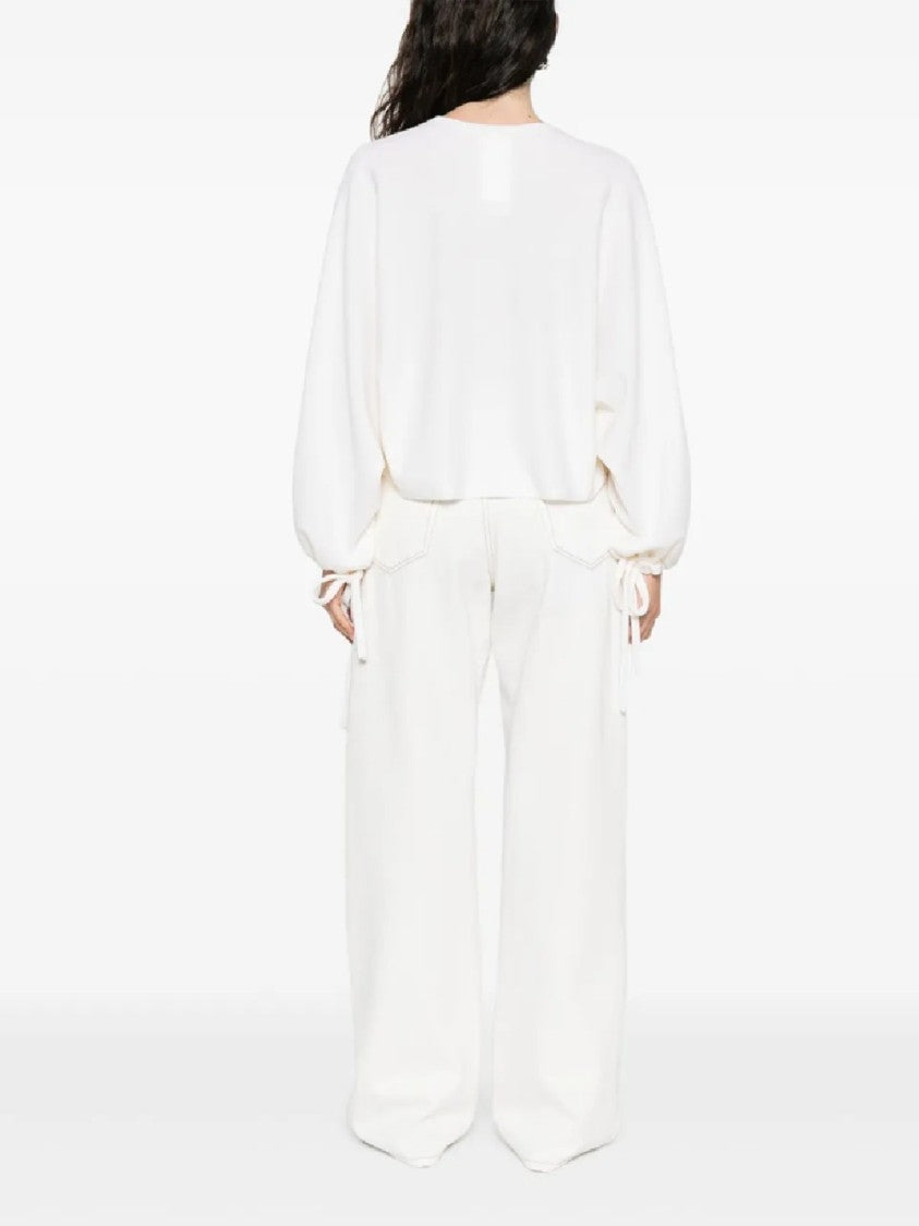 Max Mara Cropped White Sweater