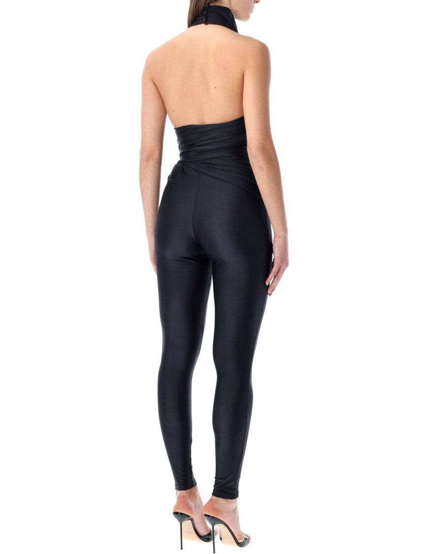 The Andamane Sculptural Black Jumpsuit With Halterneck