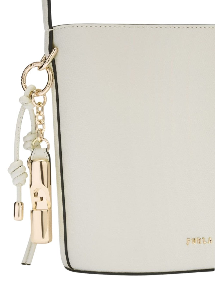 Furla Cream White Detachable Charm Shoulder Bag