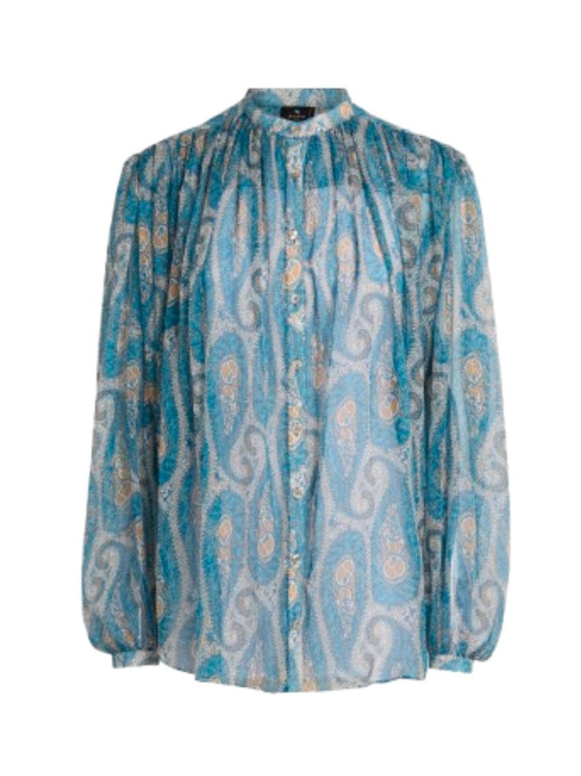 Etro Light Blue Silk Shirt