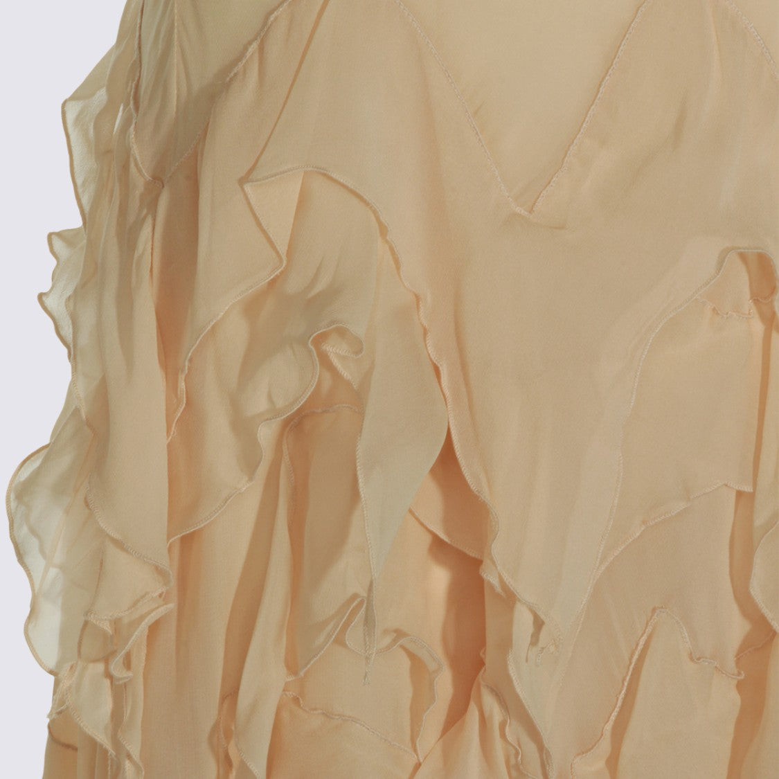 Blumarine Sleeveless Maxi Dress With Cascading Ruffle Skirt