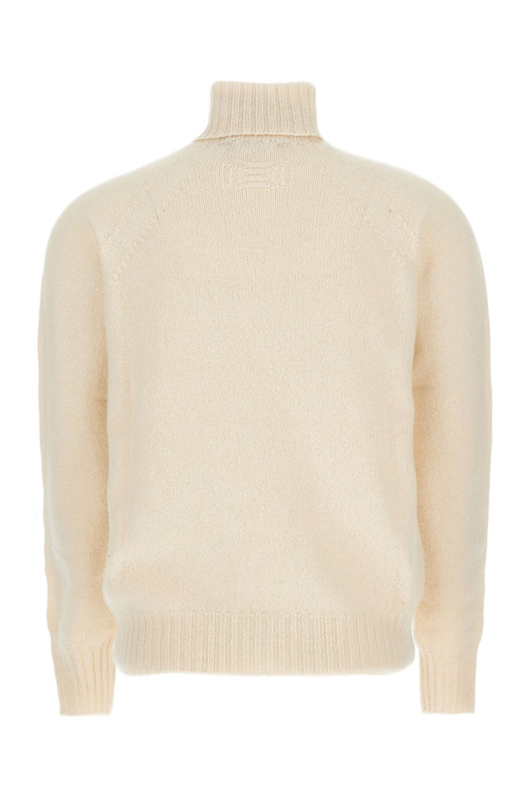 Drumohr Flat-Knit Wool Turtleneck Sweater With Wide Ribbed Finishes