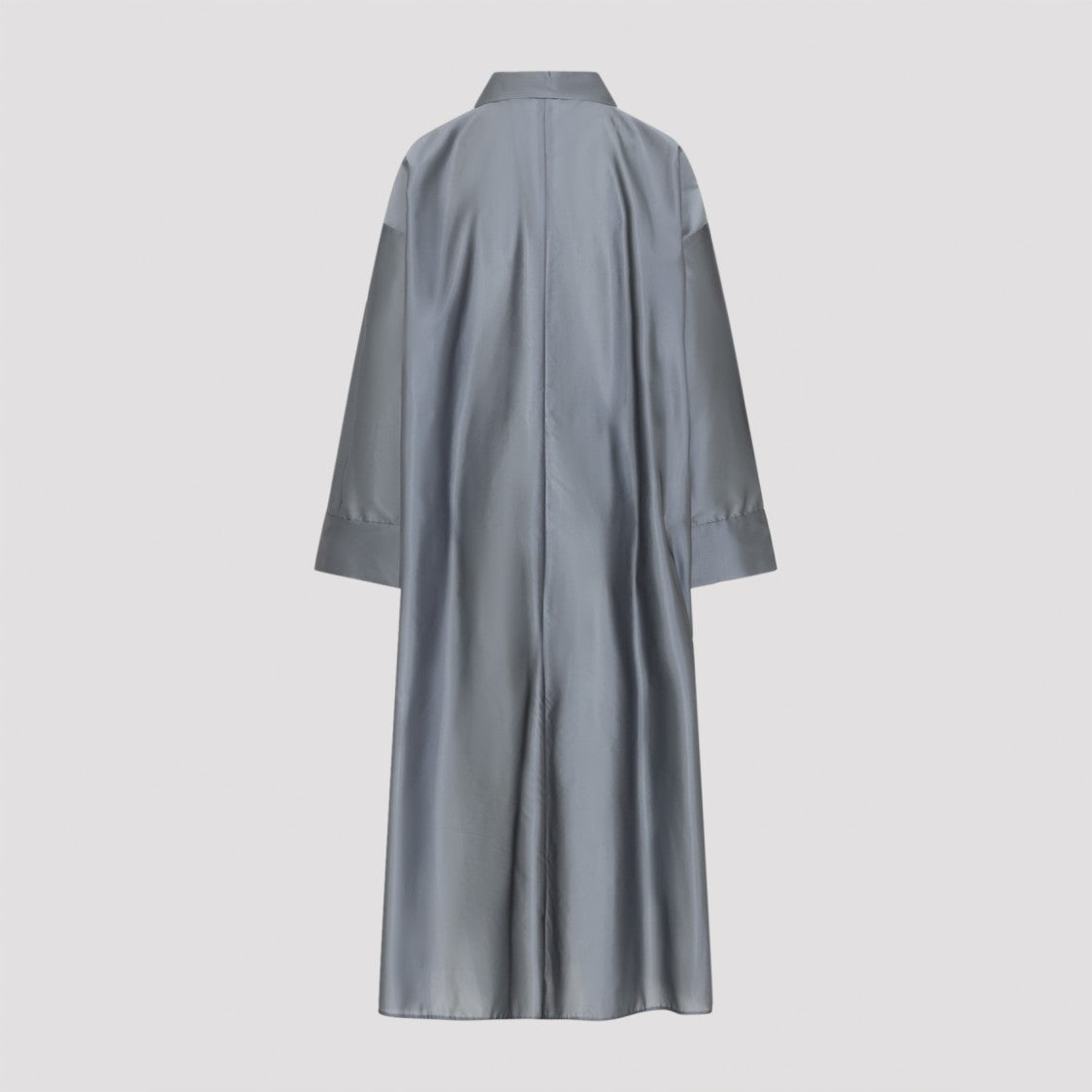 Max Mara Long Blue Dress With Classic Collar