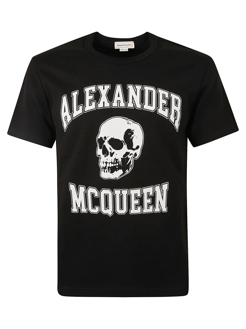 Alexander Mcqueen Graphic Skull Print Black T-Shirt