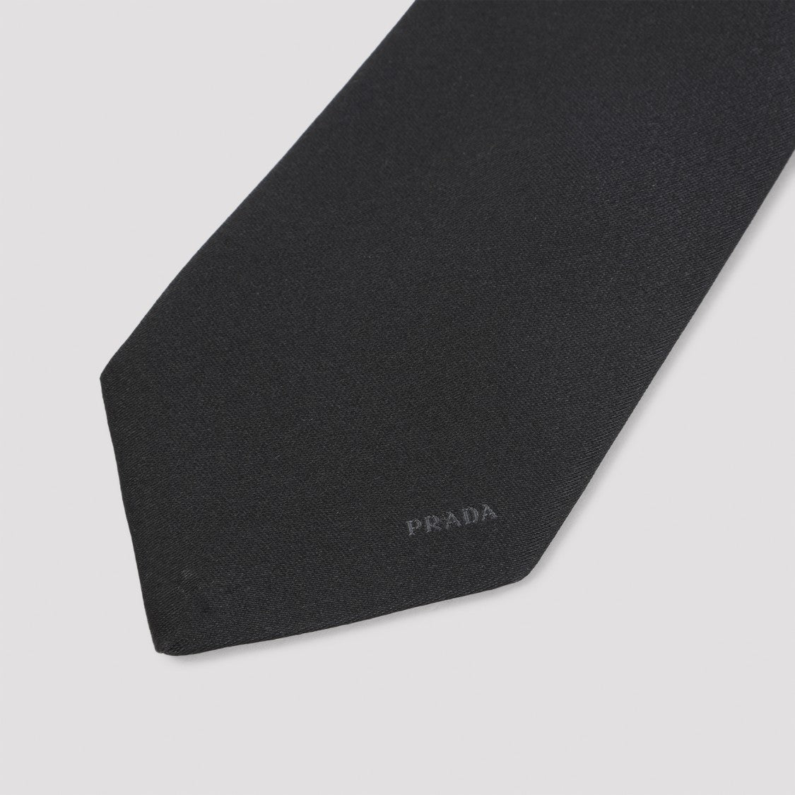 Prada Silk Tie With Subtle Sheen And Discreet Logo