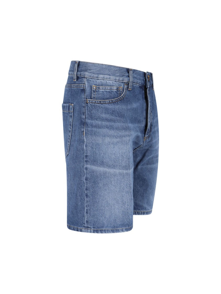 Seafarer Low-Rise Blue Denim Shorts With Five-Pocket Design