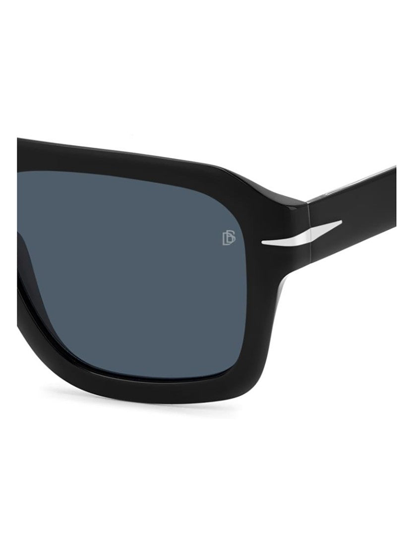 David Beckham Angular Black Acetate Sunglasses With Distinctive Temple Detailing