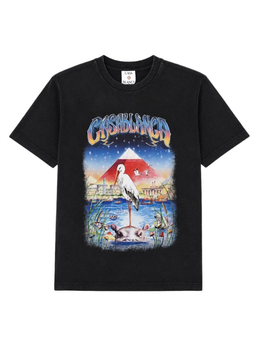 Casablanca Egypt Graphic Print Oversize Cotton T-Shirt