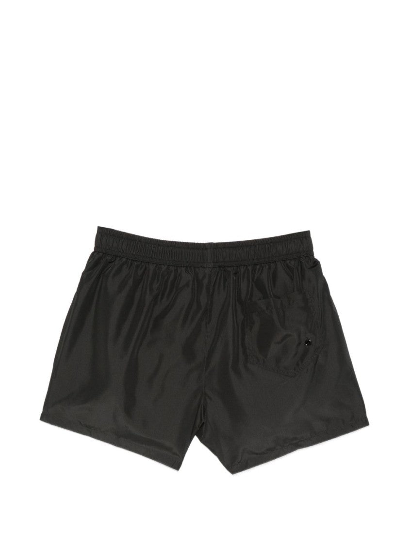 Moschino Bold Lettering Contrast Drawstring Swim Shorts