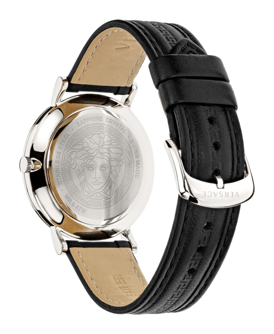 Versace Versace V‑Essential 40Mm Analog Wristwatch With Calf Leather Strap
