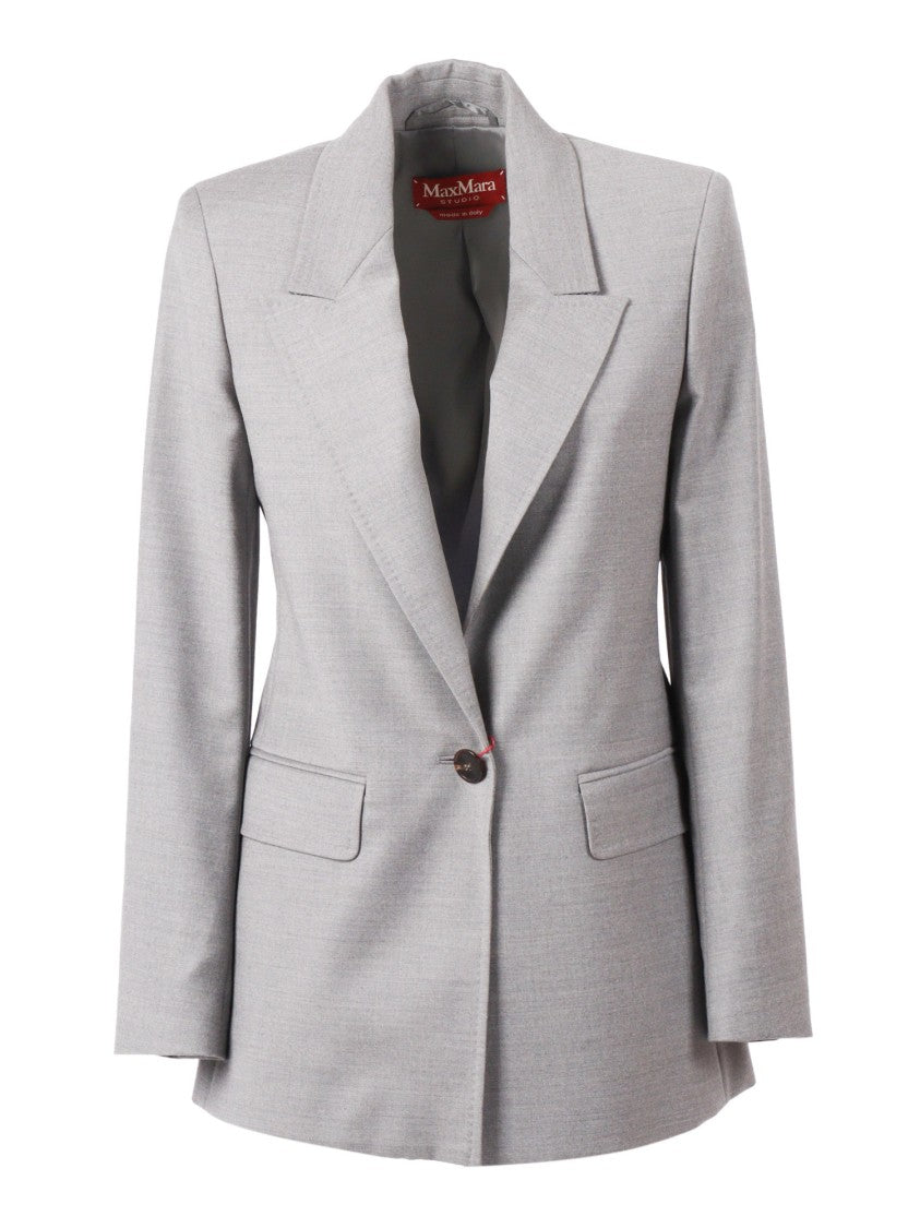 Max Mara Tailored Grey Jacket With Classic Lapel