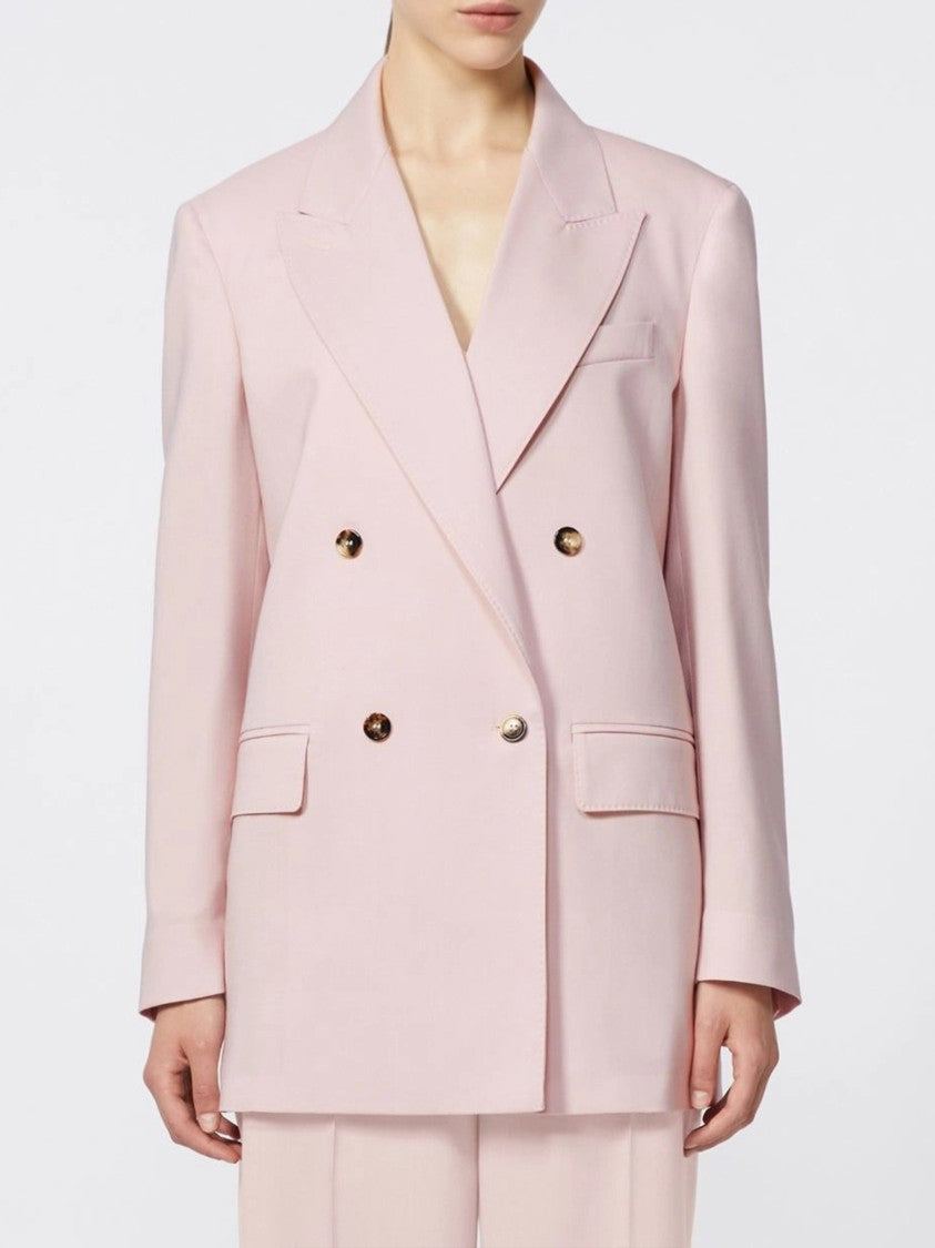 Max Mara Pink Ombrosa Double-Breasted Cotton Blazer