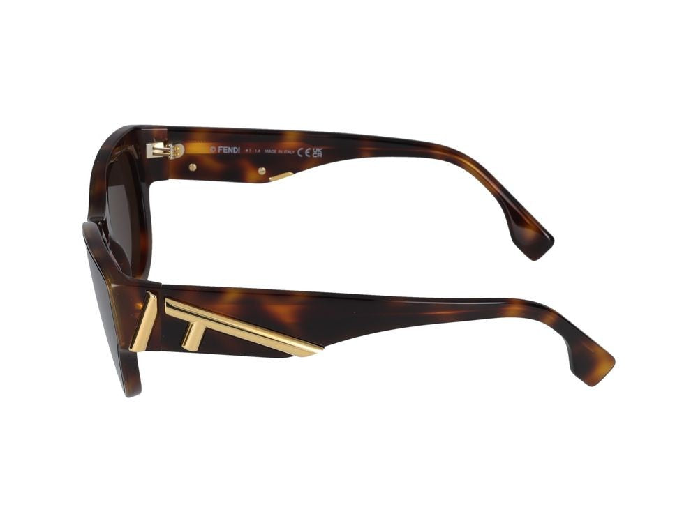 Maison Fendi Gold Cat-Eye Frame Sunglasses