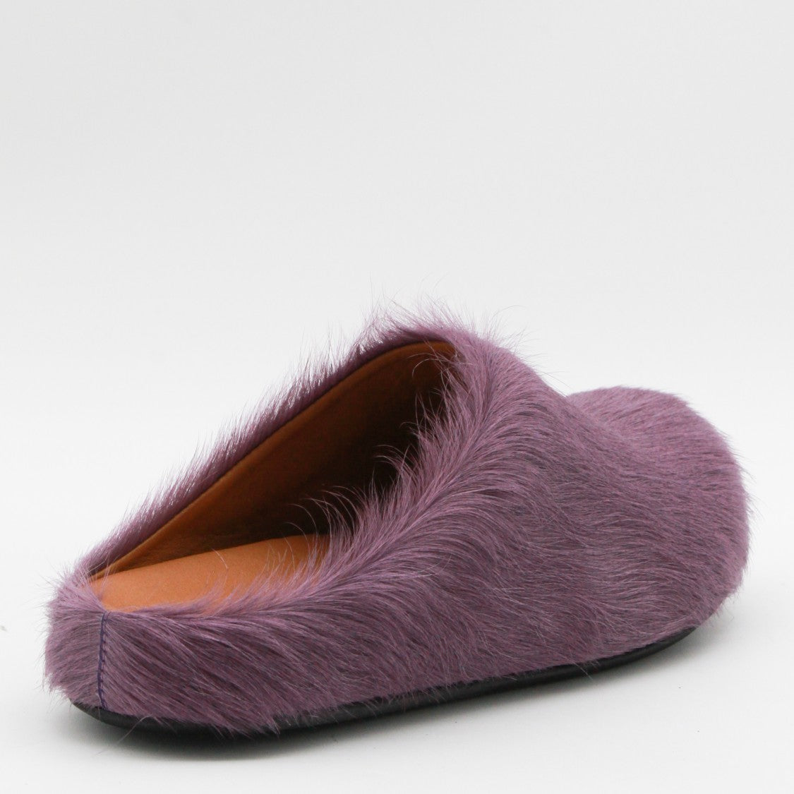 Marni Textured Fur Slip-On Mules With Rounded Toe