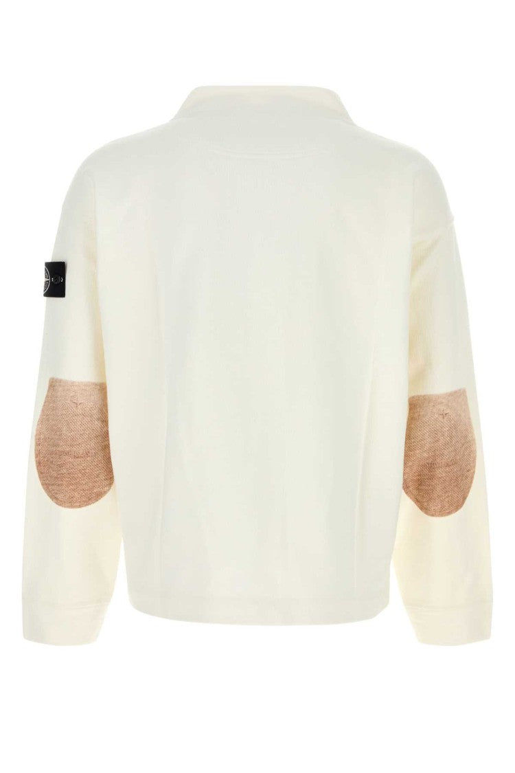 Stone Island White Cotton Sweatshirt