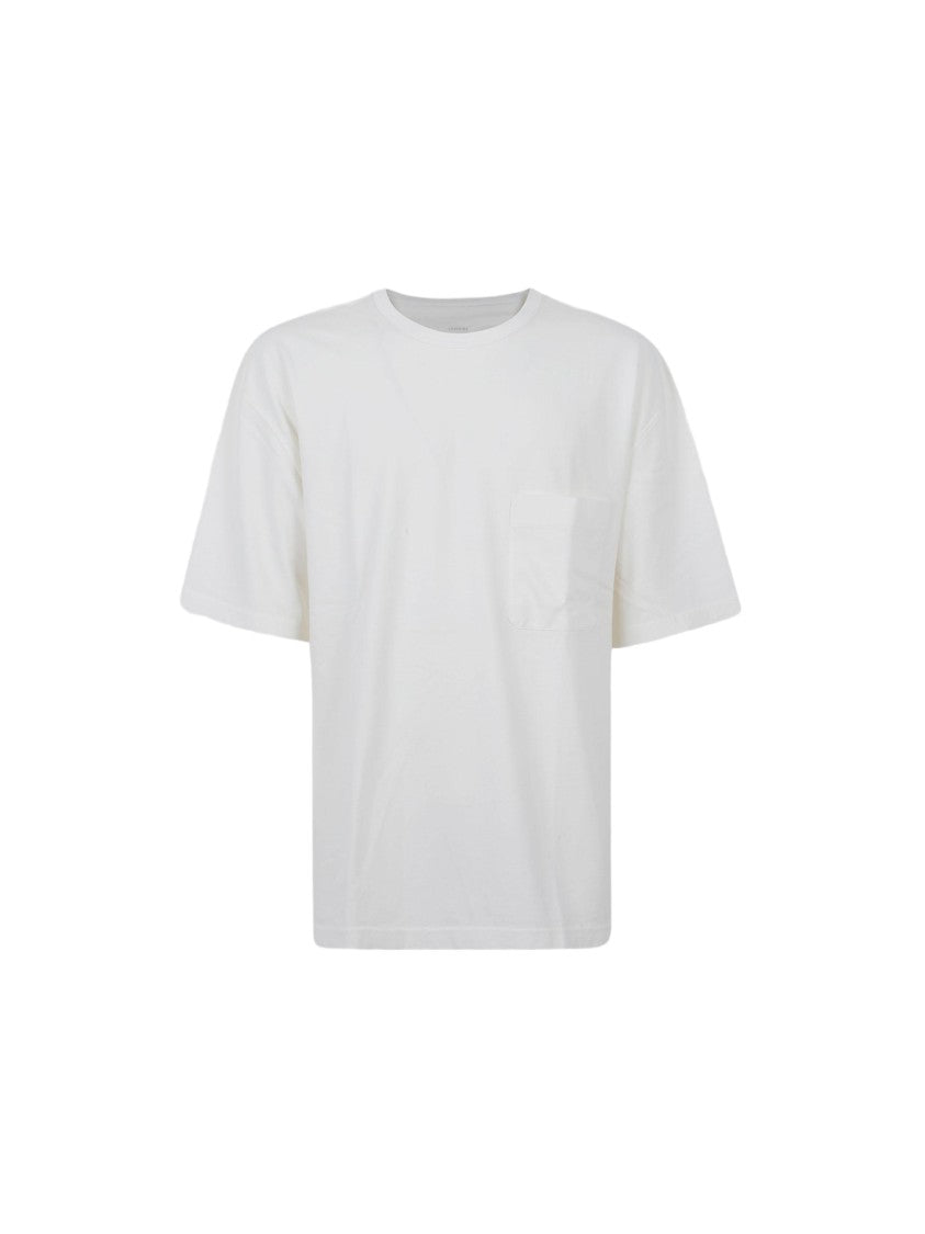 Lemaire Classic White Cotton T-Shirt With Pocket Detail