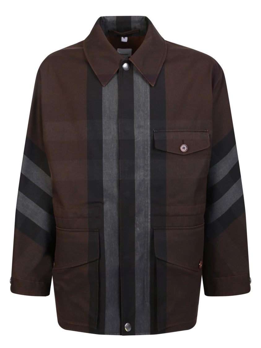 Burberry Brown Stripe Pattern Jacket