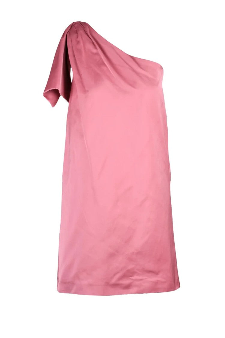 Max Mara One-Shoulder Draped Mini Dress With Asymmetrical Silhouette