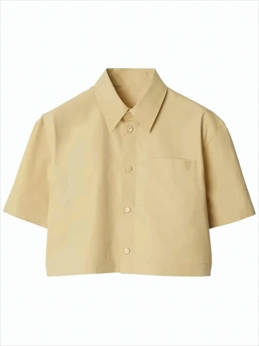 Burberry Cropped Short-Sleeved Shirt With Classic Collar