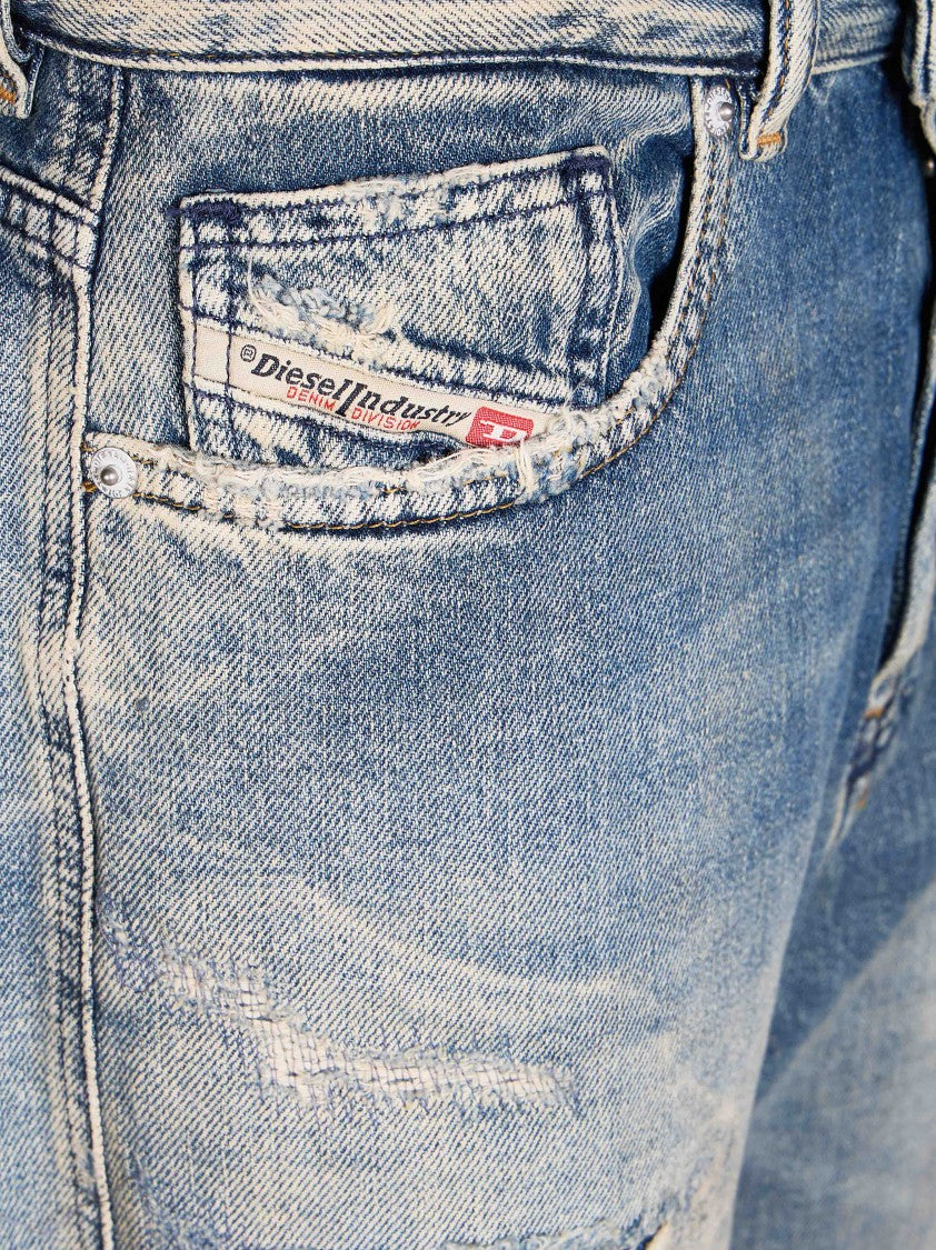 Diesel Relaxed Wide-Leg Distressed Jeans