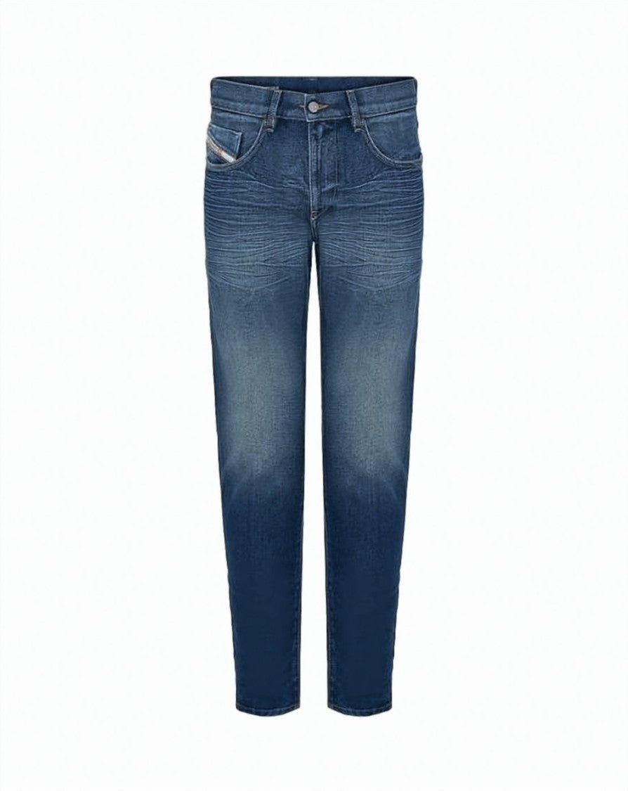 Diesel Slim-Fit Medium Blue Denim Jeans With Classic Five-Pocket Design