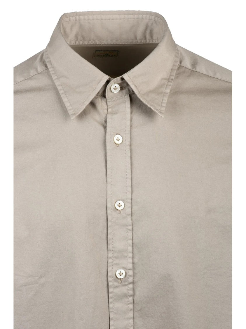 Sonrisa Classic Button-Down Beige Cotton Shirt