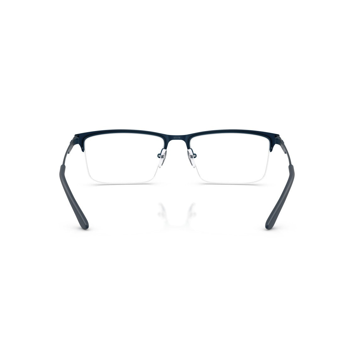 Emporio Armani 0Ea1177 Square Semi-Rimless Eyeglasses With Sleek Blue Accents