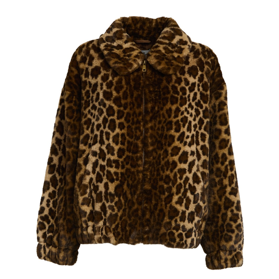 Mc2 Saint Barth Leopard Print Short Jacket With Synthetic Fur Fabric