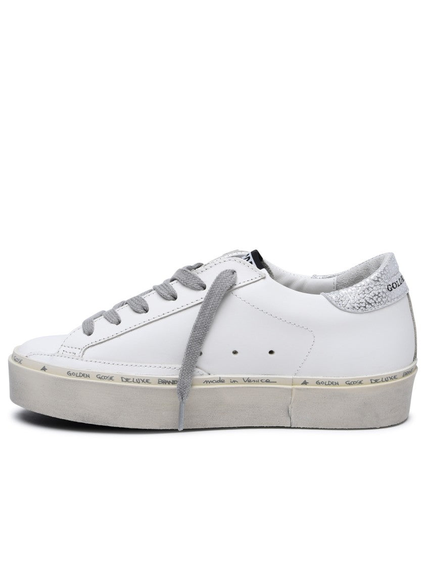 Golden Goose Hi Star Sneakers In White Leather