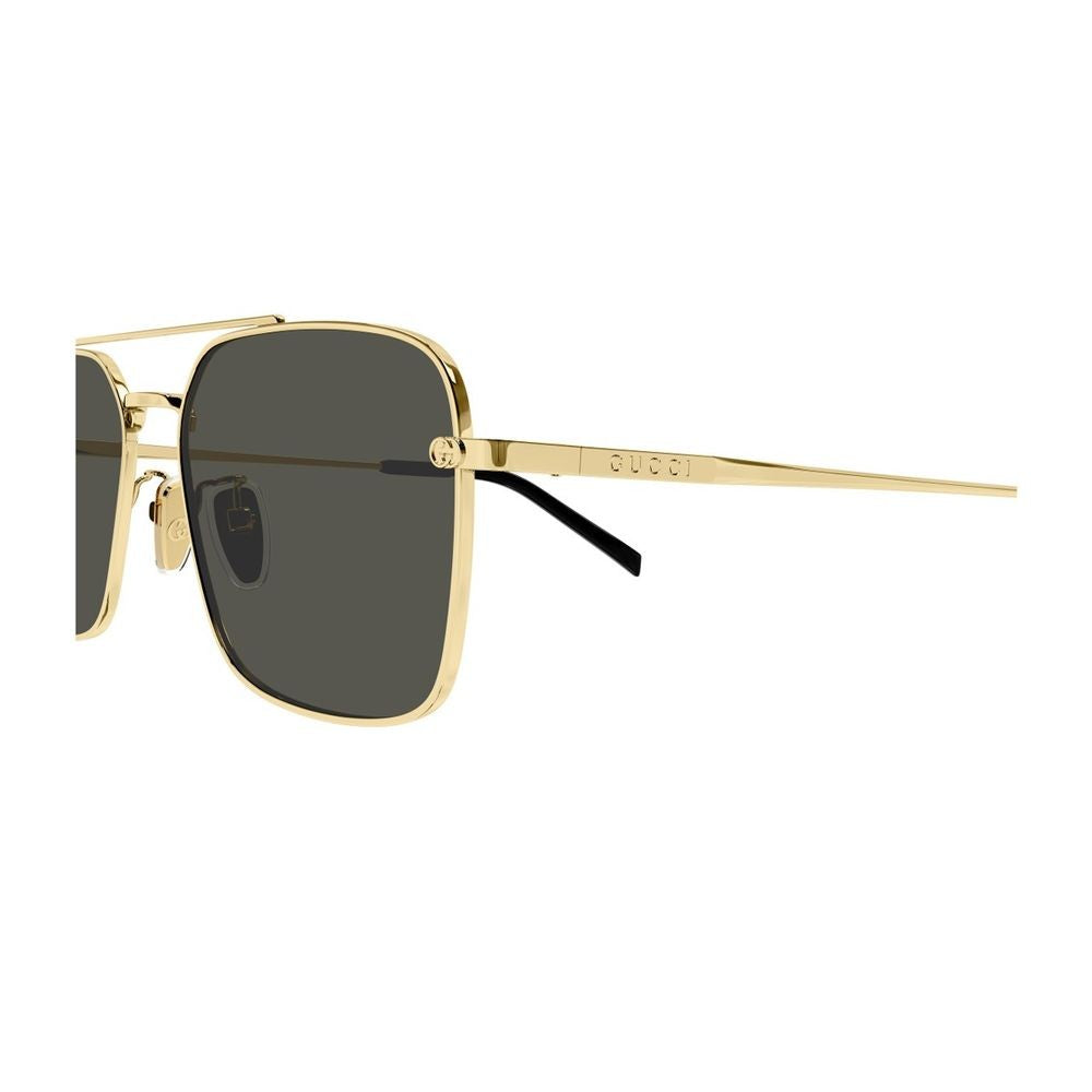Gucci Gg1957sa Institutional Logo Line Caravan-Shaped Gold Metal Sunglasses