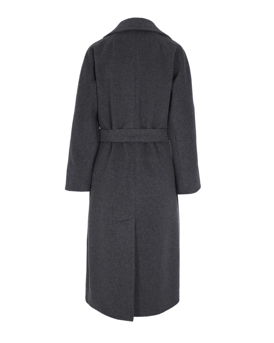 Max Mara Medium Grey Long Wool And Alpaca Coat