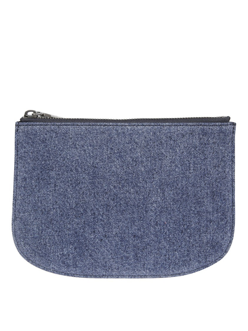 Diesel Denim Textured Shoulder Bag With Embossed Logo