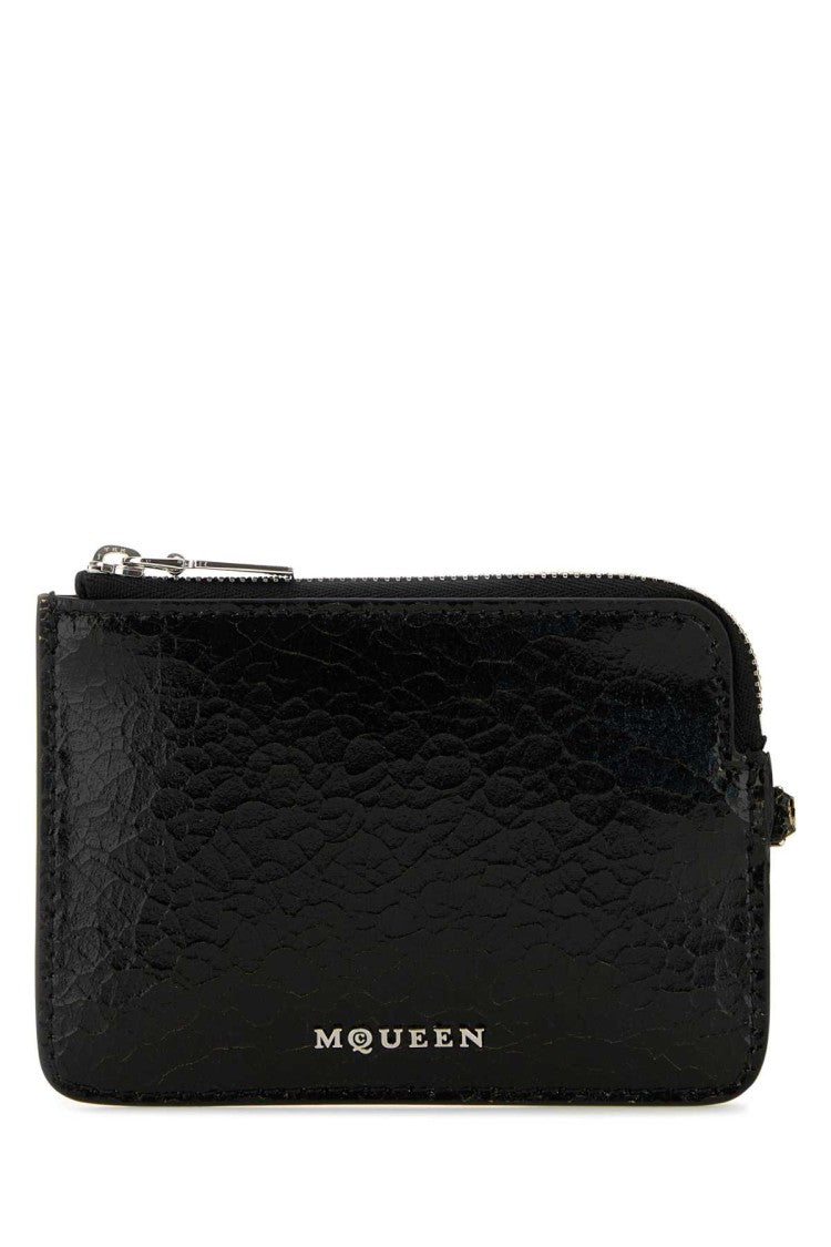 Alexander Mcqueen Black Leather Card Holder