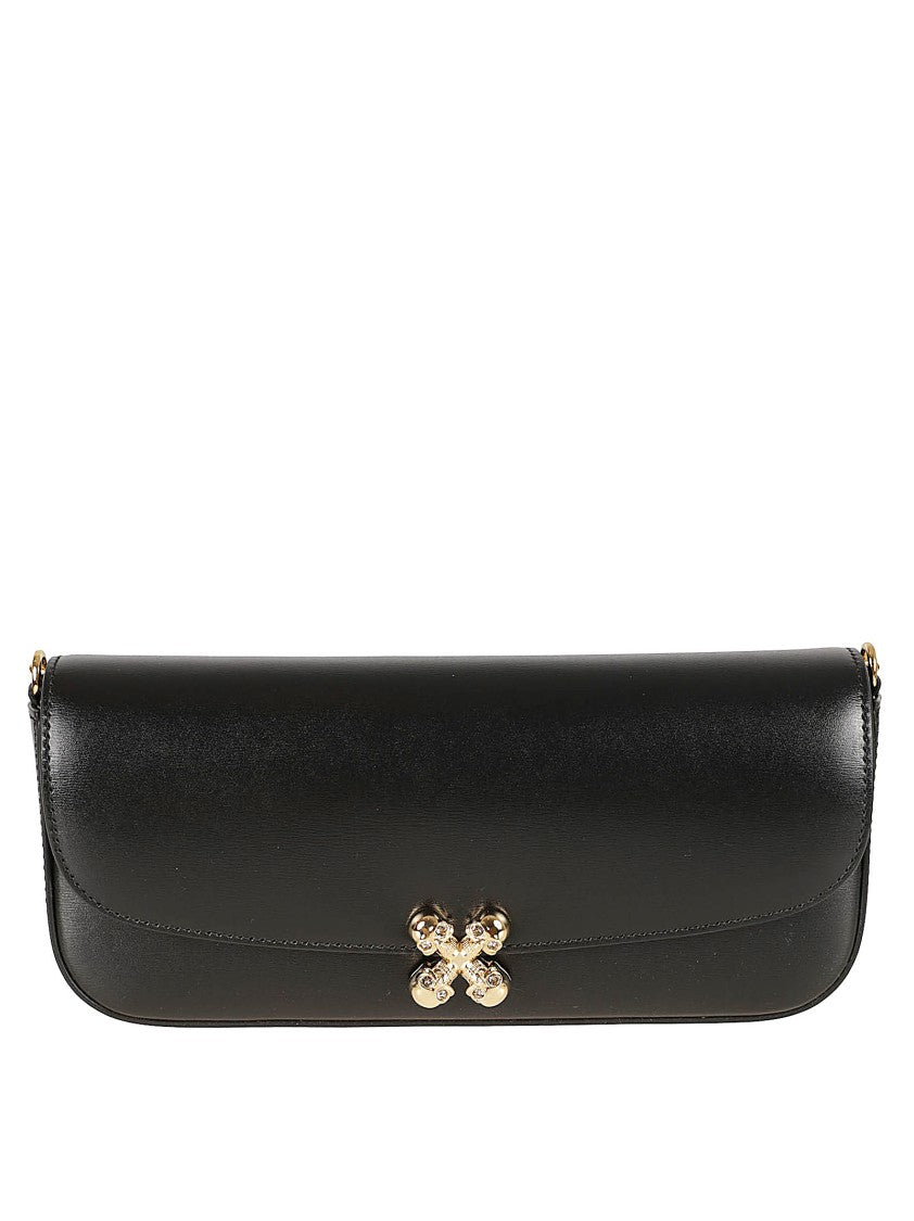 Alexander Mcqueen Elongated East-West Black Calf Leather Bag