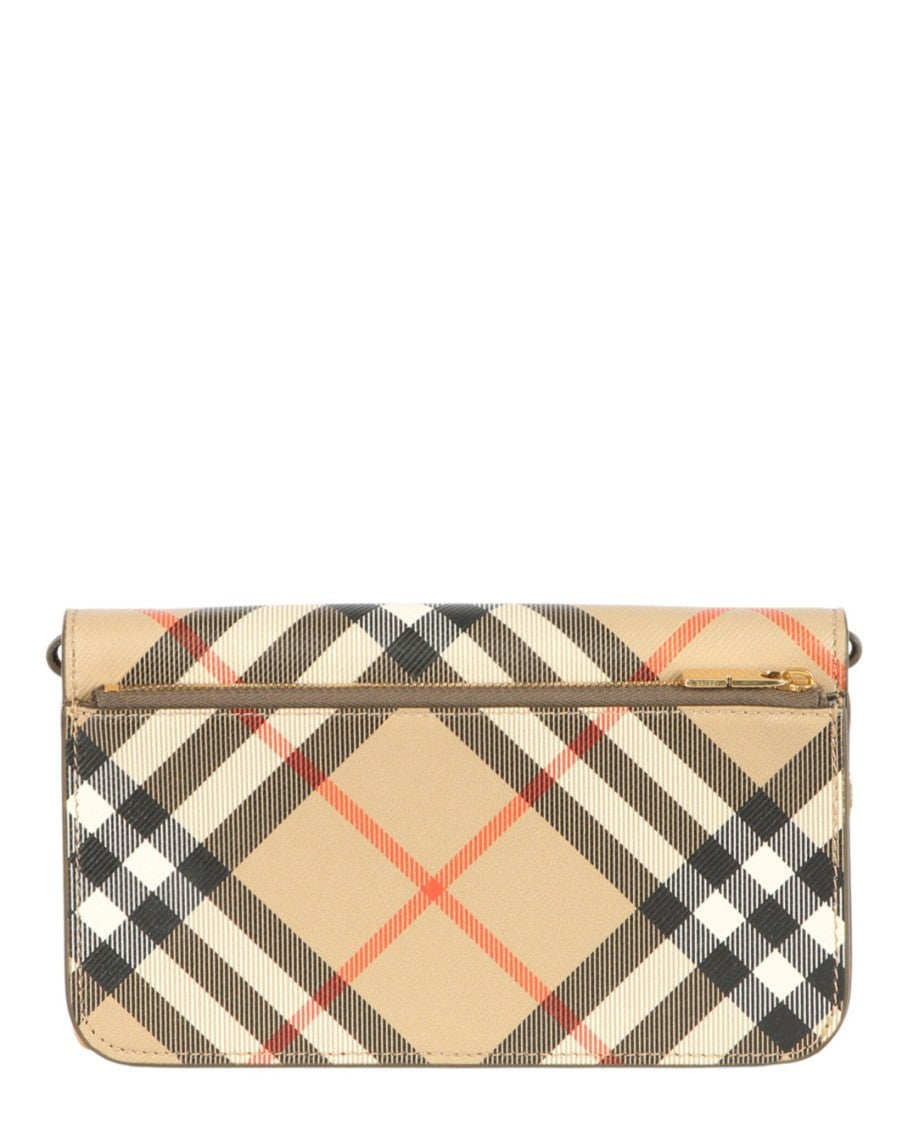 Burberry Ls Large Check Chain Strap Wallet