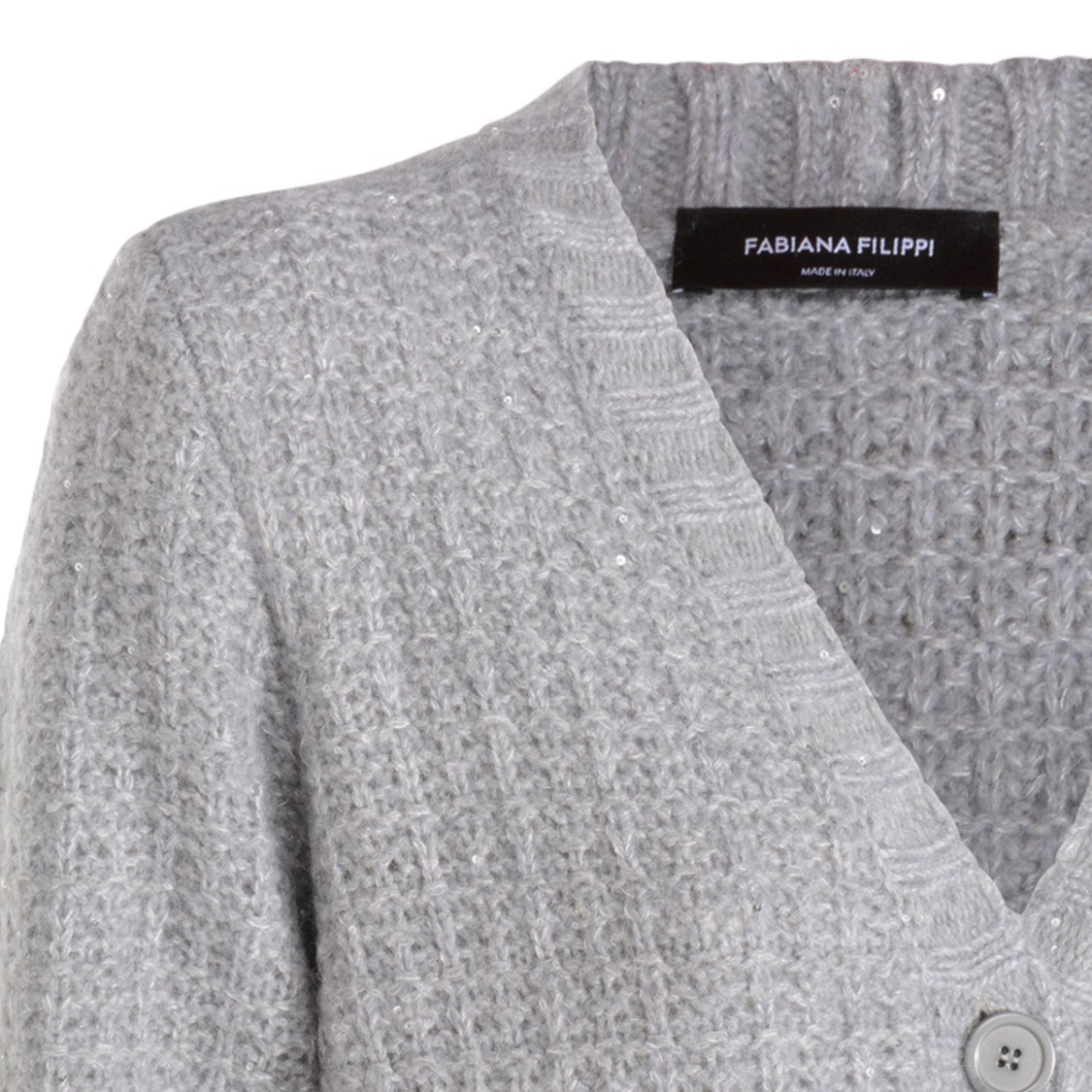 Fabiana Filippi Textured Knit Sweater With V-Neckline
