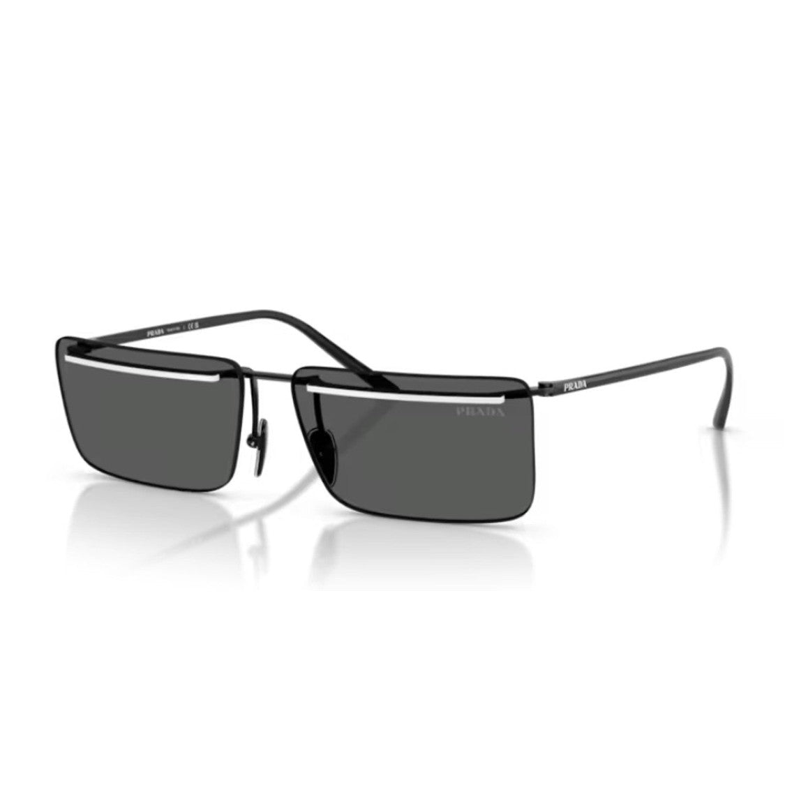 Prada Black Pr C53s Rimless Metal Sunglasses