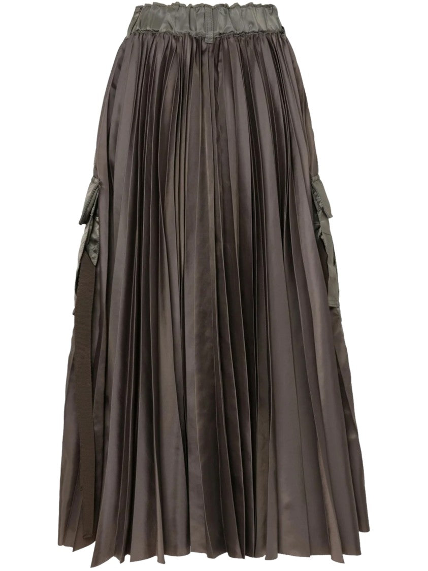 Sacai Twill Skirt In Subtle Beige With Clean Lines