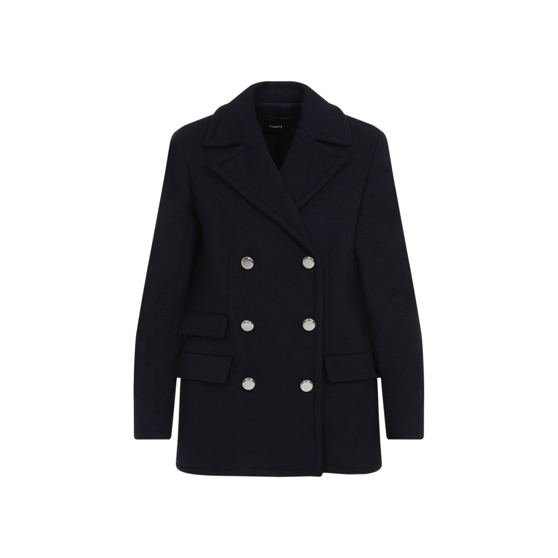 Theory Baltic Blue Recycled Wool Peacoat
