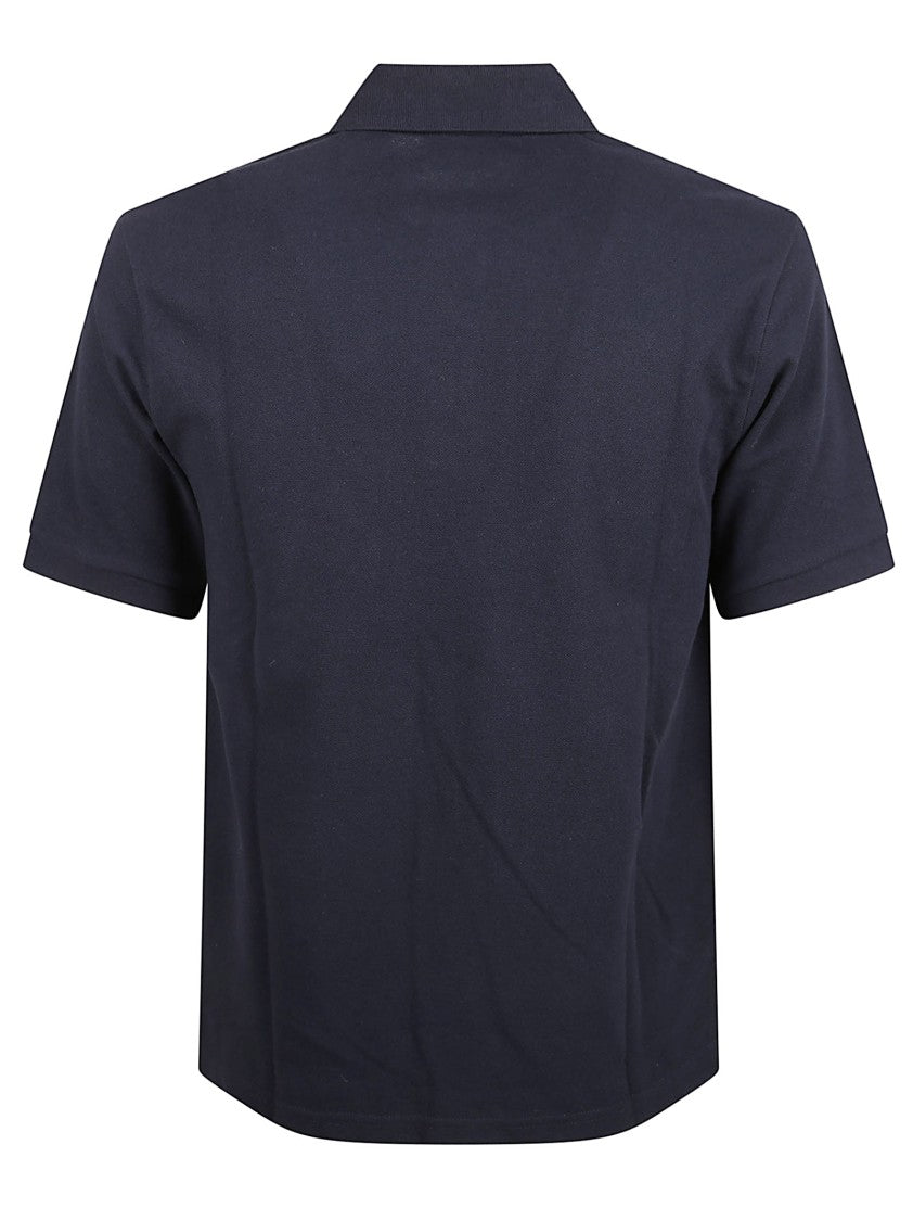 Saint Laurent Blue Eco-Friendly Polo Shirt With Subtle Embroidery