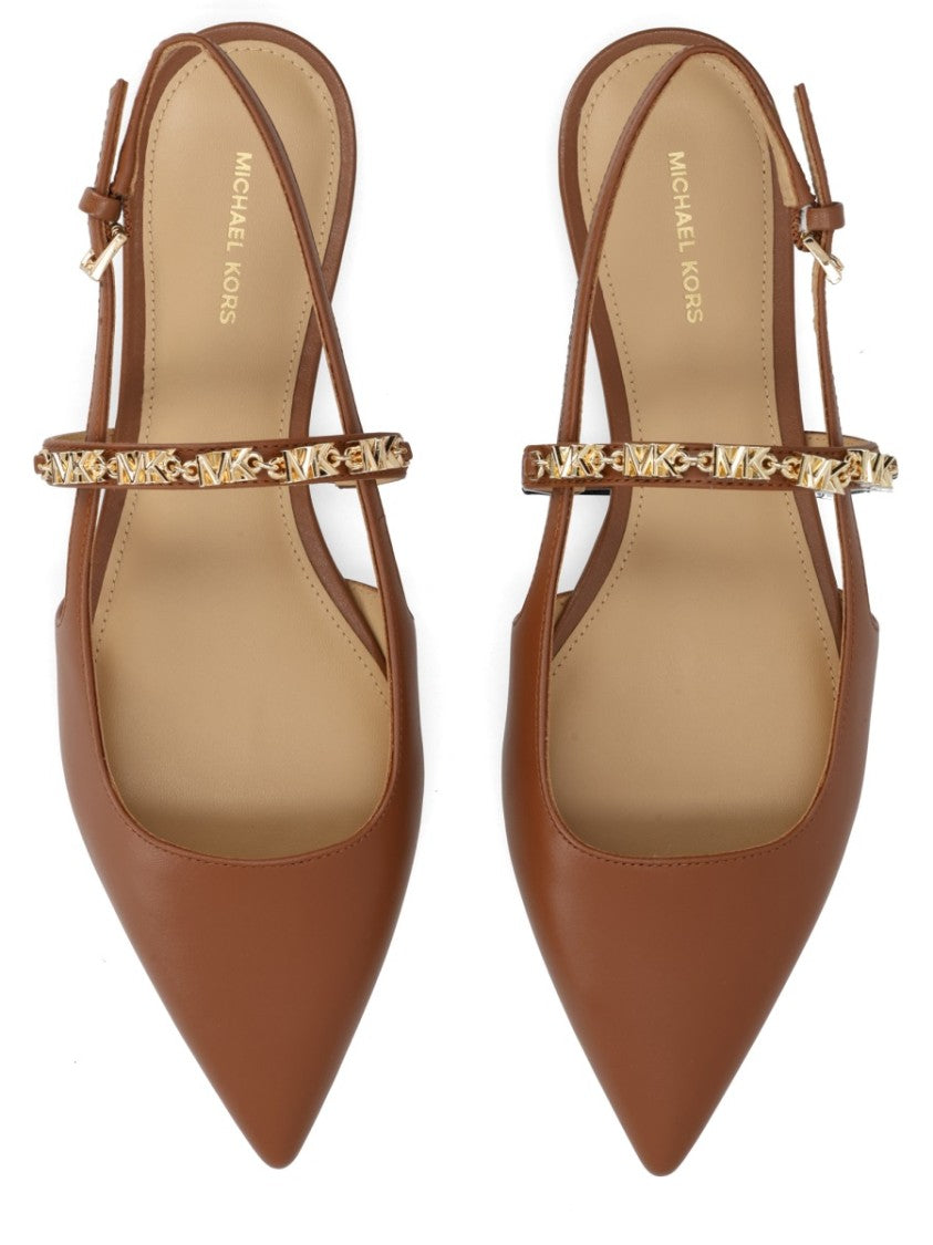 Michael Michael Kors Neutrals Dina Flex Slingback Calfskin Flats