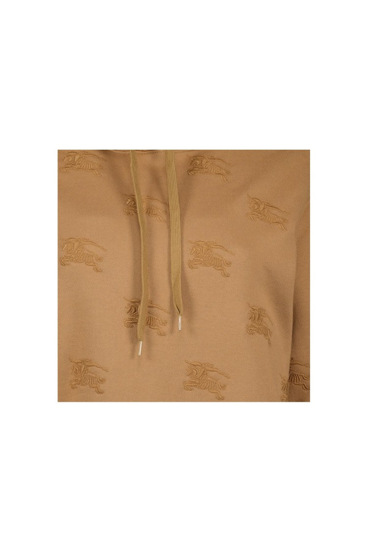 Burberry Camel Tonal Logo Printed Cotton Hoodie