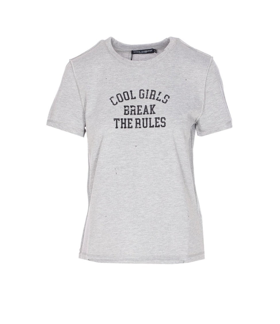 Dolce & Gabbana Cool Girls Brake The Rules T-Shirt – Grey