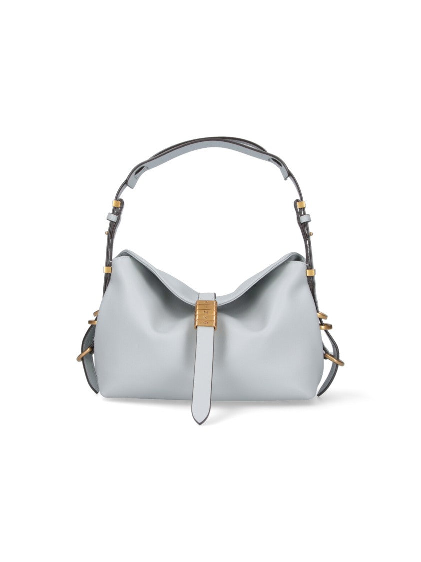 Pinko Rectangular Grey Bag With Structured Design