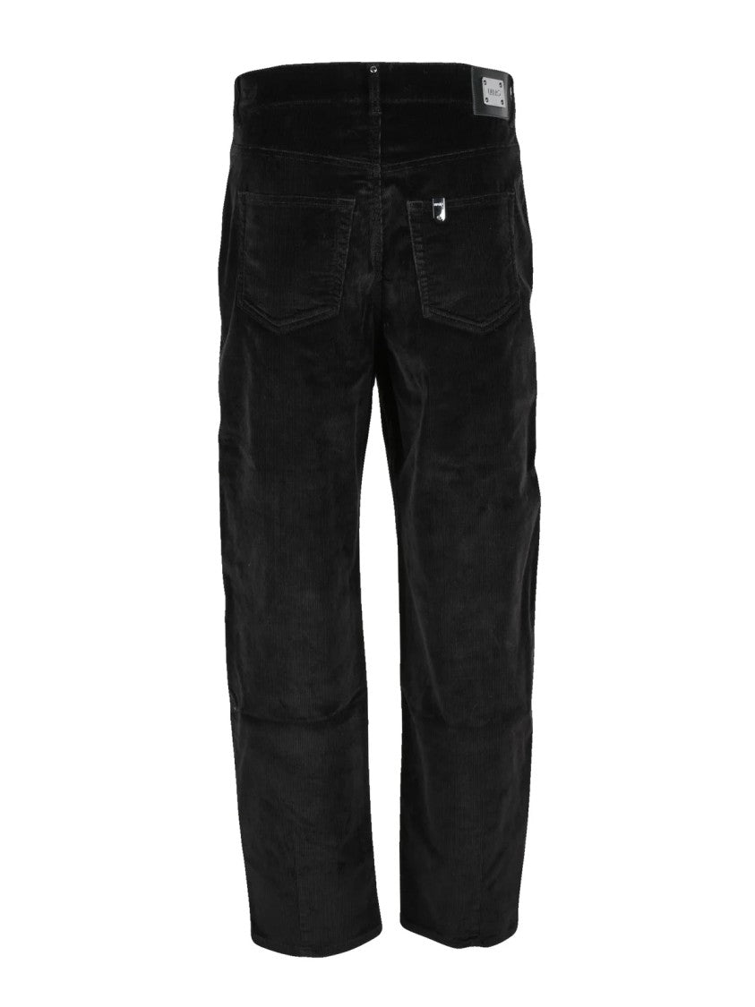 Liu Jo Baggy Velvet Trousers With Wide-Leg Silhouette And Textured Finish