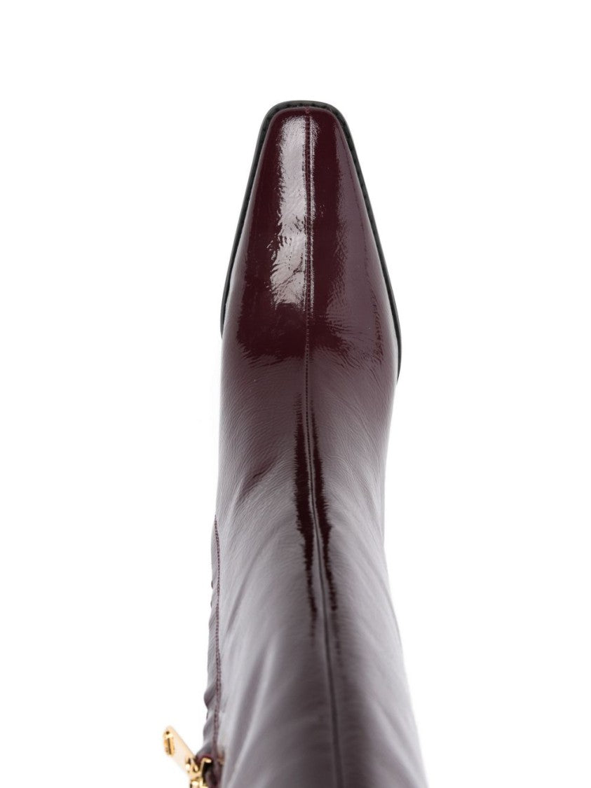 Michael Kors Mid-Calf Red Calfskin Ankle Boots