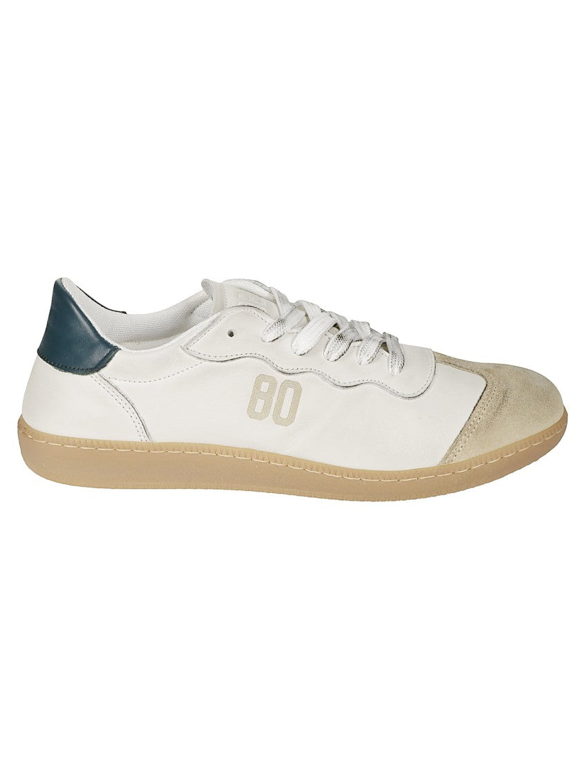 Be980 White Leather Sneakers