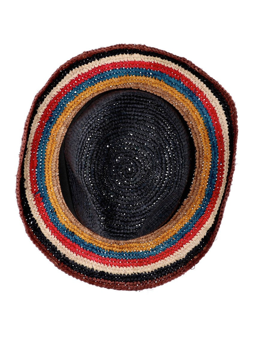Paul Smith Multicolor Signature Stripe Woven Raffia Hat