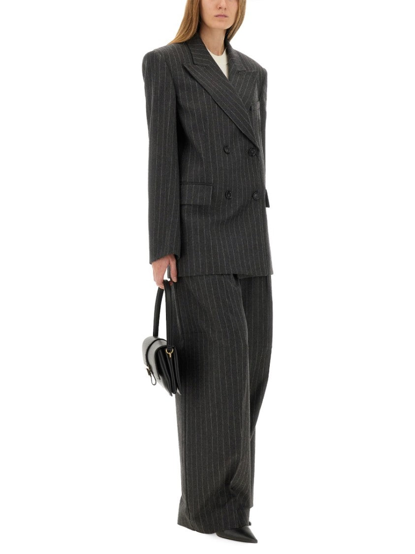 Sportmax Wide-Leg Tailored Pants With Vertical Pinstripes