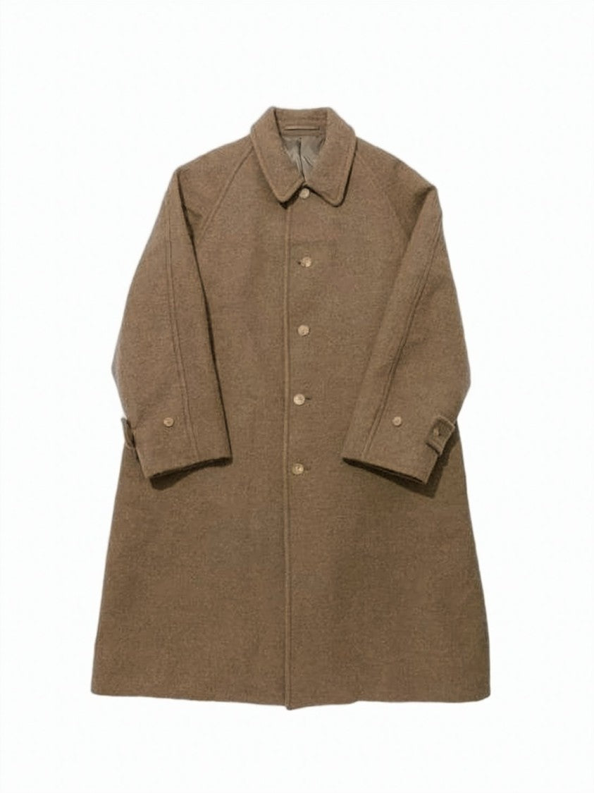 Kaptain Sunshine Mid-Length Brown Wool-Alpaca Blend Coat
